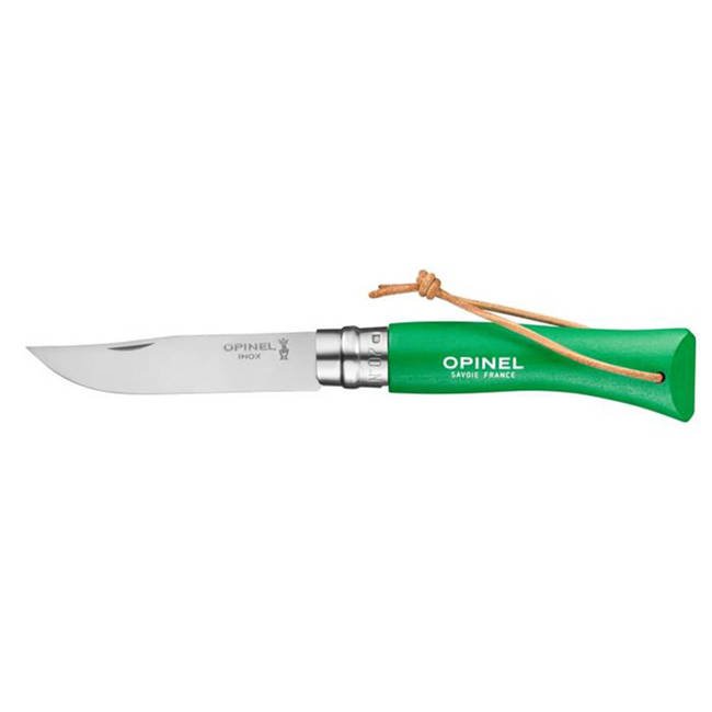 Nóż składany z rzemykiem Opinel Colorama N°07 - green