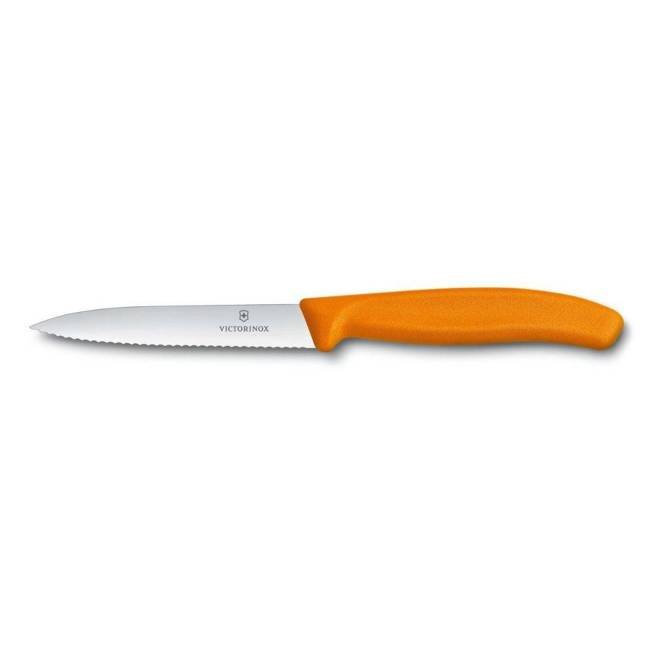 Nóż ząbkowany do krojenia 10 cm Swiss Classic Victorinox - pomarańczowy