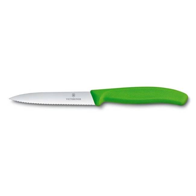 Nóż ząbkowany do krojenia 10 cm Swiss Classic Victorinox - zielony