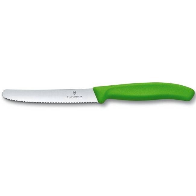 Nóż ząbkowany do krojenia 11 cm Swiss Classic Victorinox - zielony