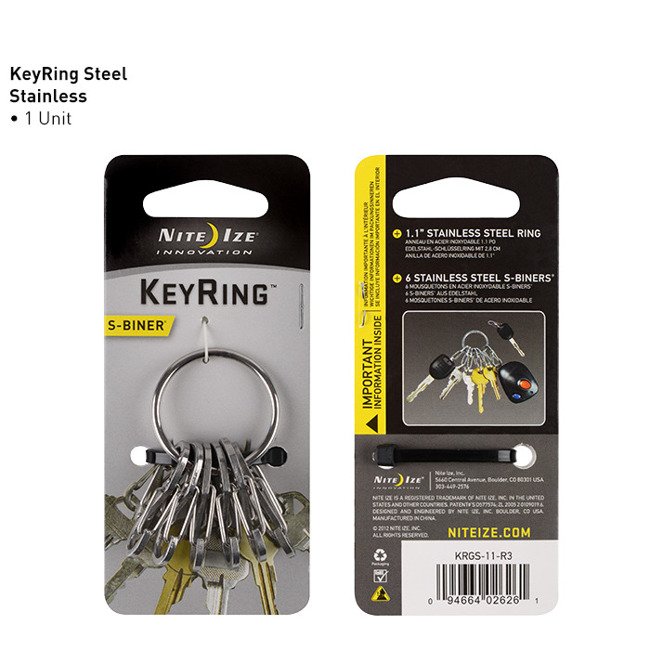 O-ring do kluczy S-Biner KeyRing Steel Nite Ize - stalowy