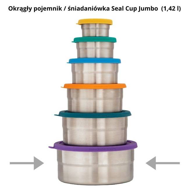 Okrągły stalowy pojemnik ECOlunchbox Seal Cup Jumbo ™ 1,42 l - violet