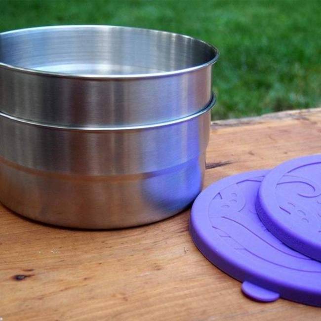 Okrągły stalowy pojemnik ECOlunchbox Seal Cup Jumbo ™ 1,42 l - violet