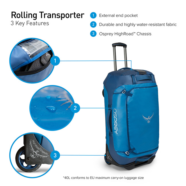 Osprey Rolling Transporter 120 torba na kółkach O kingfisher blue