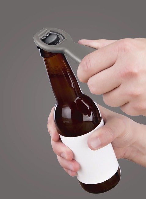 Otwieracz do butelek Vacu Vin Bottle Opener | Crown Corks - grey