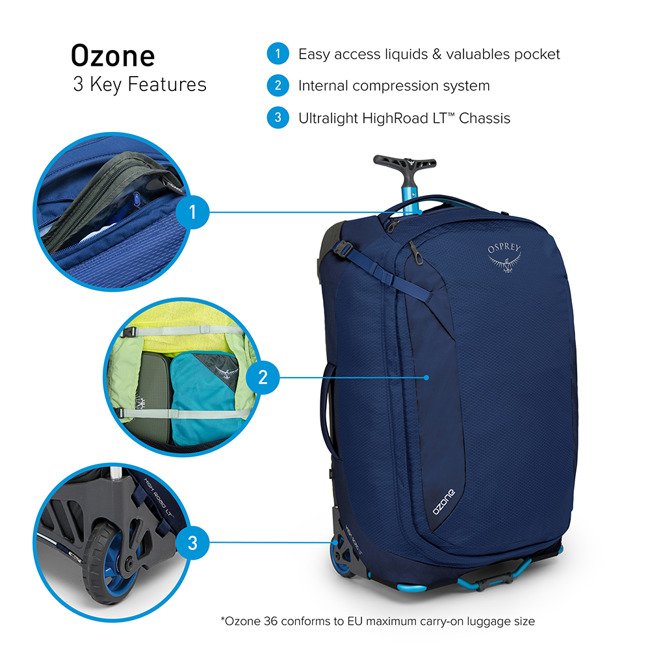Ozone 42 torba podróżna na kółkach Osprey  black