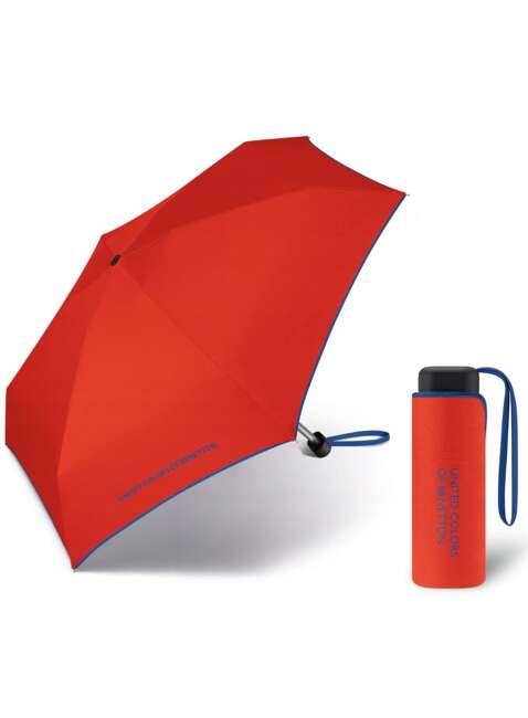 Parasol manualny Benetton Ultra Mini Flat - red