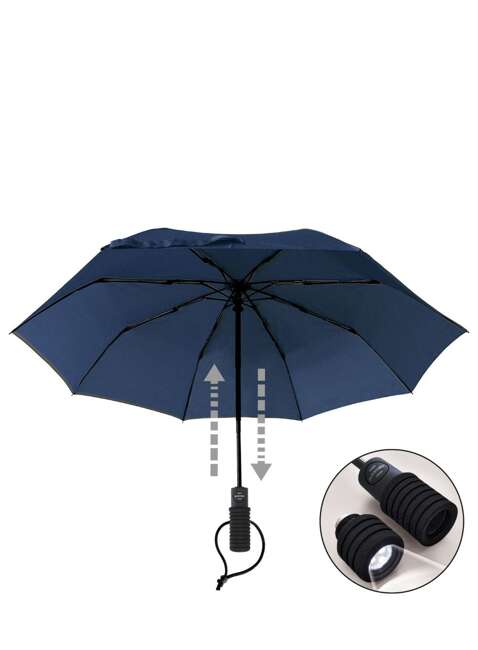 Parasol turystyczny Euroschirm Light Trek Automatic Flashlite - navy blue