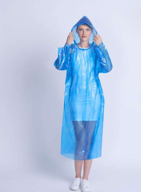 Peleryna przeciwdeszczowa Travel Blue Hooded Poncho - blue