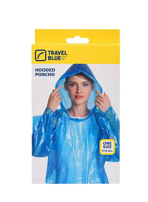 Peleryna przeciwdeszczowa Travel Blue Hooded Poncho - blue