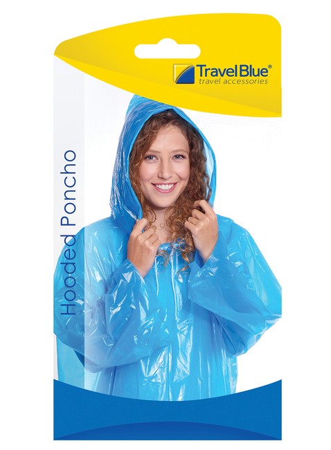 Peleryna przeciwdeszczowa Travel Blue Hooded Poncho - blue