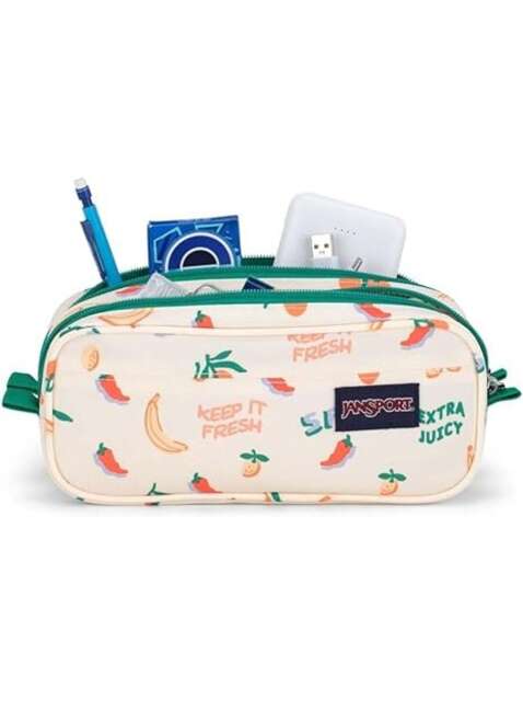 Piórnik dwukomorowy JanSport Large Accessory Pouch - five a day cream