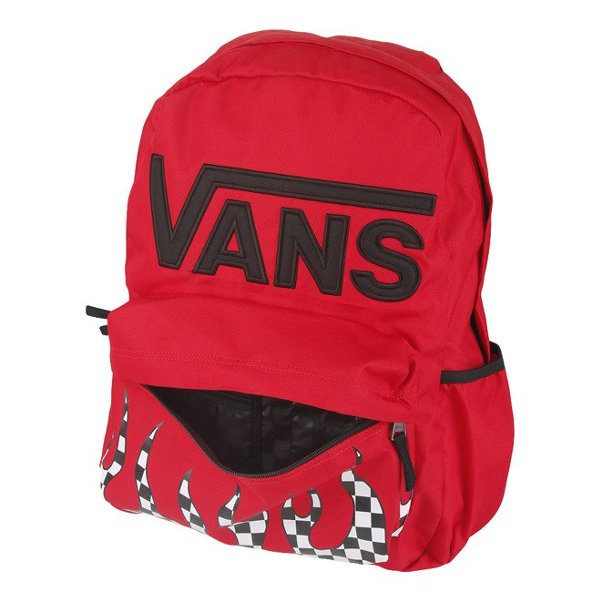 Plecak do szkoły Vans Realm Flying - racing red checker flame