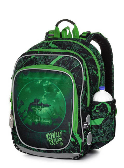 Plecak szkolny dla chłopca Topgal Endy klasy 1-3 - czarno-zielony wojskowy