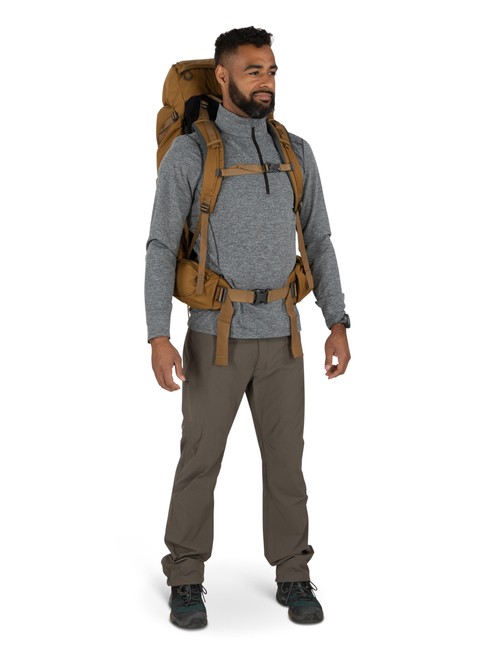 Plecak trekkingowy męski Osprey Rook 50 - histosol brown / rhino grey