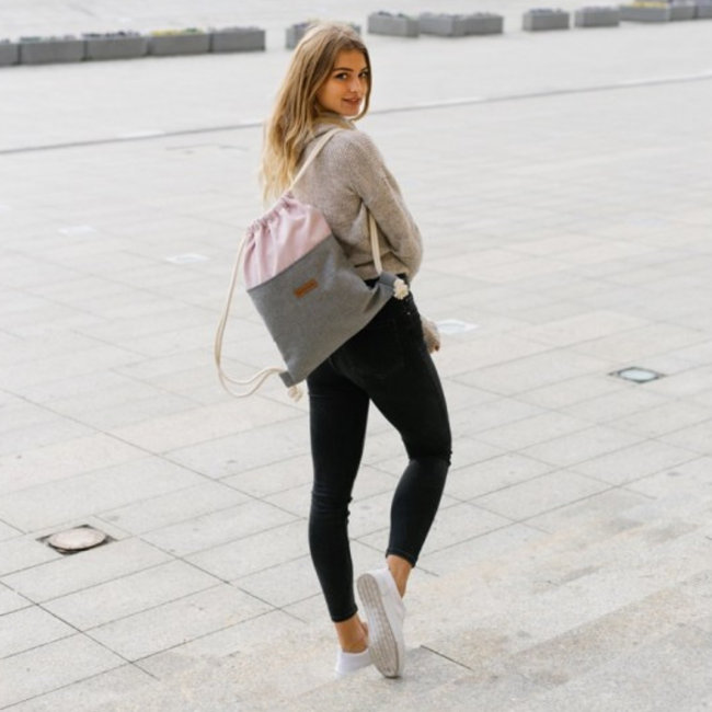 Plecak worek Baggage XL Mono - grey pink
