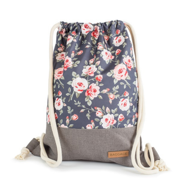 Plecak worek Len XL Baggage - english roses grey
