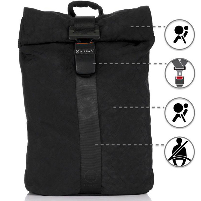 Plecak z recyklingu Airpaq Unicolor - black