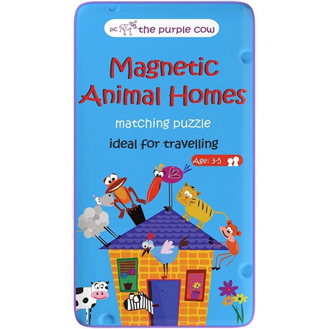 Podróżna gra magnetyczna Puzzle Zwierzęta i ich domy The Purple Cow