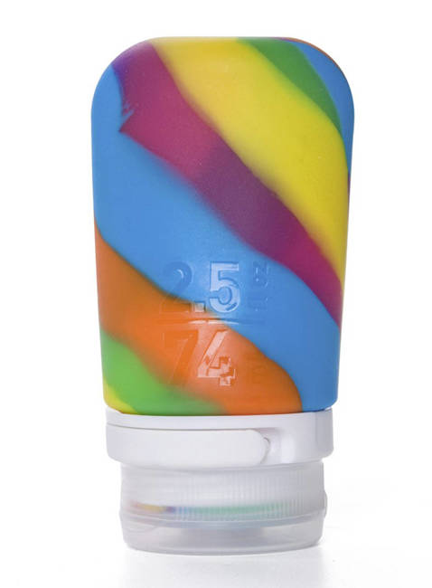 Podróżna silikonowa butelka na płyny Humangear GoToob+ M - rainbow