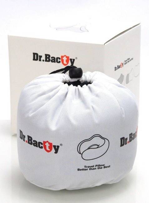 Poduszka podróżna Dr.Bacty - red + zatyczki + opaska na oczy