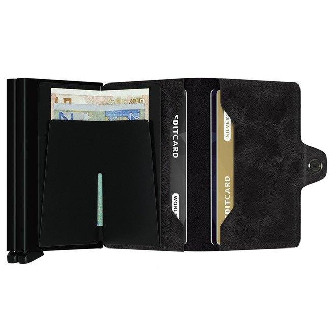 Podwójny portfel z ochroną kart RFID Secrid Twinwallet Vintage - black