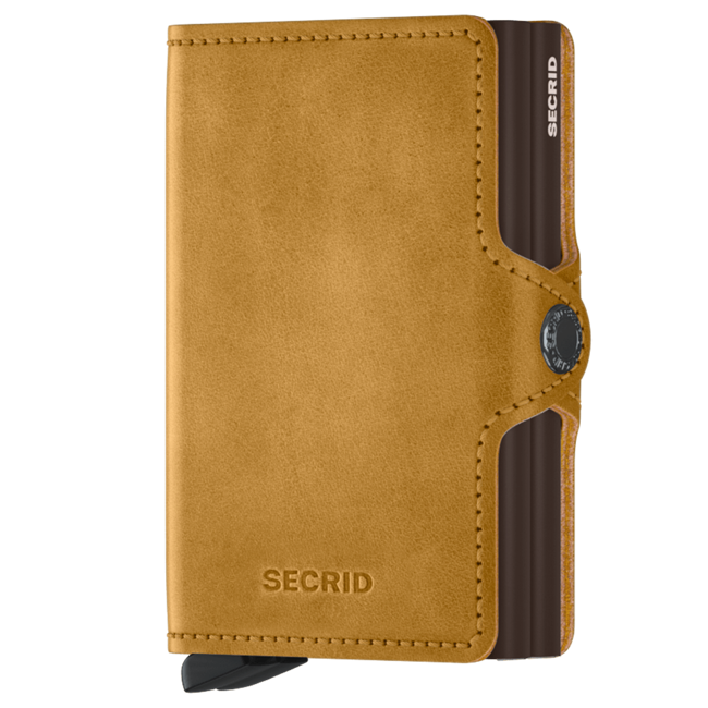 Podwójny portfel z ochroną kart RFID Twinwallet Secrid Vintage - ochre