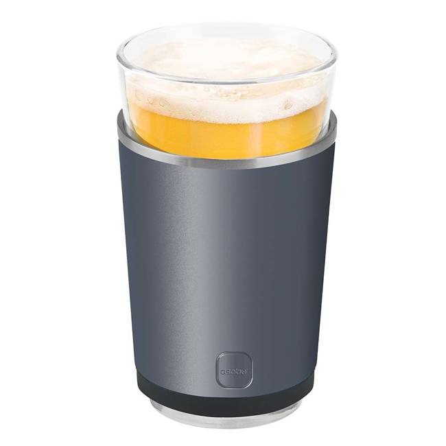 Pojemnik termiczny na piwo ze szklanką Asobu Insulated Beer Kuzie - silver