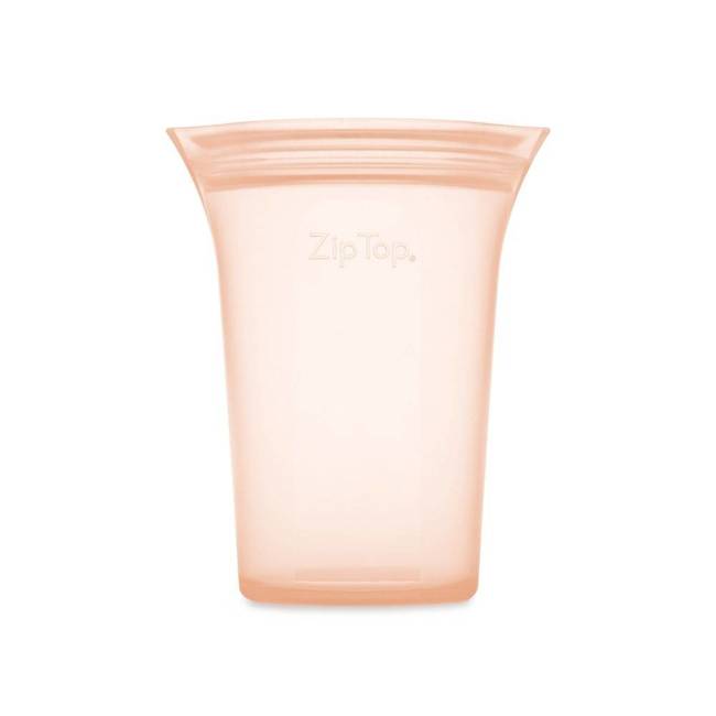 Pojemnik uniwersalny silikonowy Zip Top Cup Medium - peach