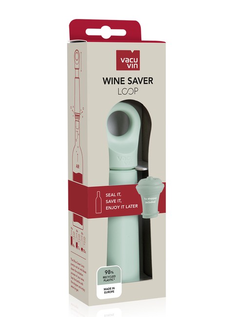 Pompka próżniowa + korek Vacu Vin Loop Wine Saver - jade