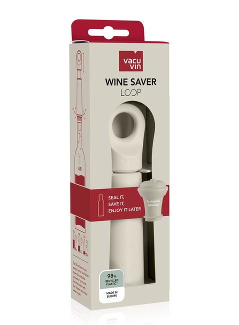 Pompka próżniowa + korek Vacu Vin Loop Wine Saver - sand