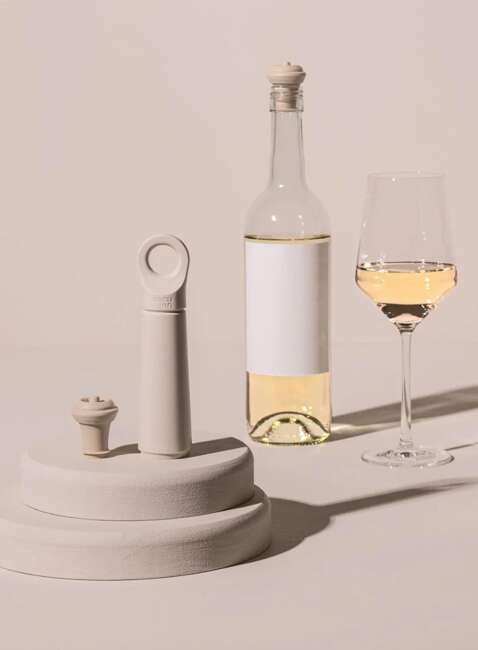 Pompka próżniowa + korek Vacu Vin Loop Wine Saver - sand