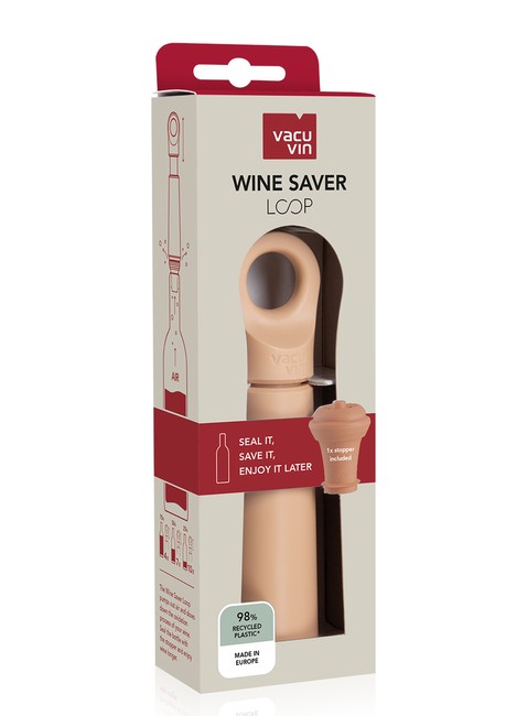 Pompka próżniowa + korek Vacu Vin Loop Wine Saver - terra