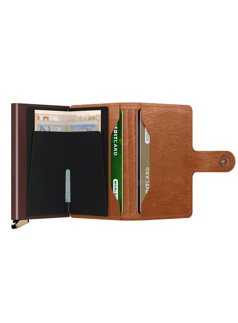 Portfel RFID Secrid Premium Miniwallet Emboss Lines - cognac