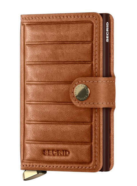 Portfel RFID Secrid Premium Miniwallet Emboss Lines - cognac