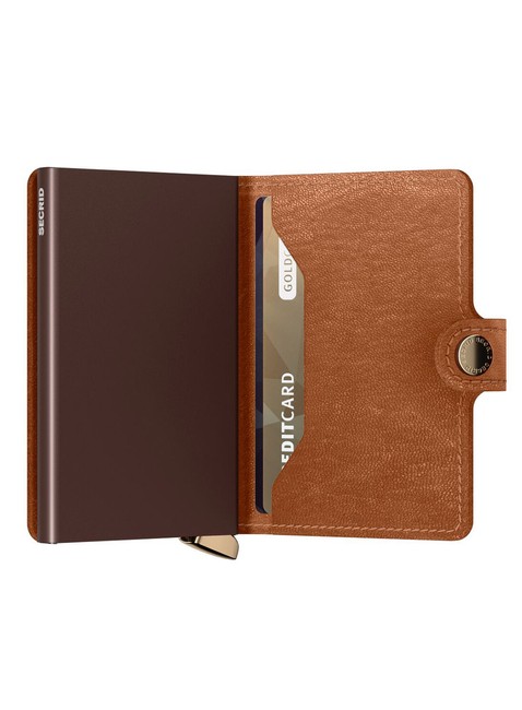 Portfel RFID Secrid Premium Miniwallet Emboss Lines - cognac