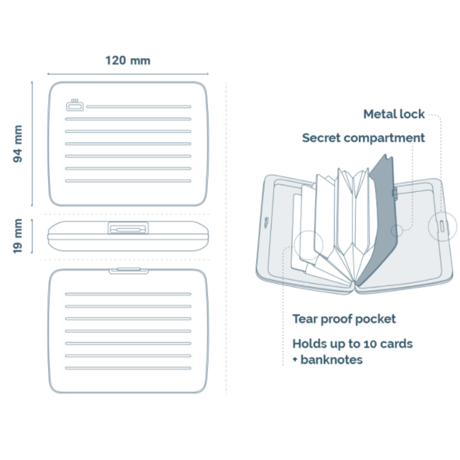 Portfel RFID na karty Ogon Designs Smart Case V2 Large - sequoia