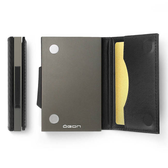 Portfel aluminiowy Slim Cascade Wallet Ogon Designs - carbon / titanium