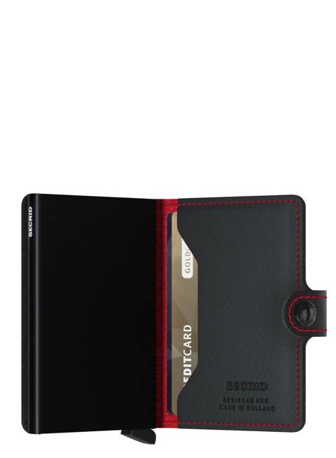 Portfel kieszonkowy RFID Secrid Miniwallet Perforated - black / red