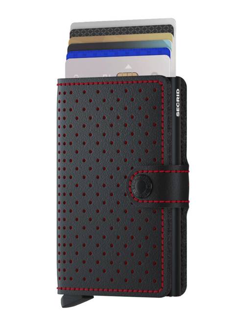 Portfel kieszonkowy RFID Secrid Miniwallet Perforated - black / red