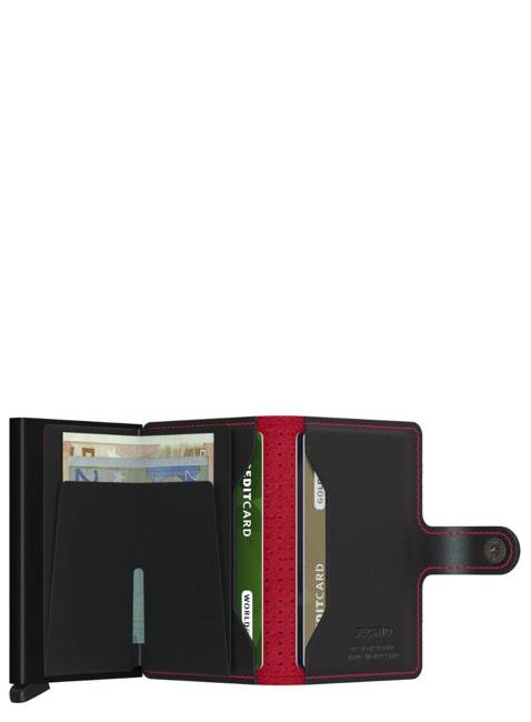 Portfel kieszonkowy RFID Secrid Miniwallet Perforated - black / red