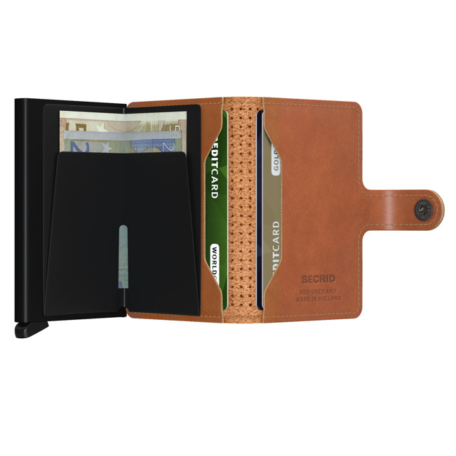 Portfel kieszonkowy RFID Secrid Miniwallet Perforated - cognac