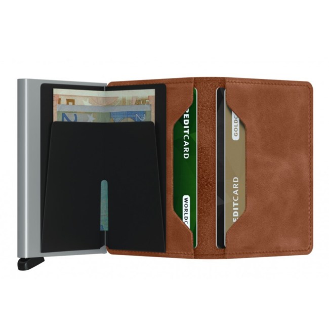 Portfel kieszonkowy Secrid Slimwallet Vintage - cognac / silver