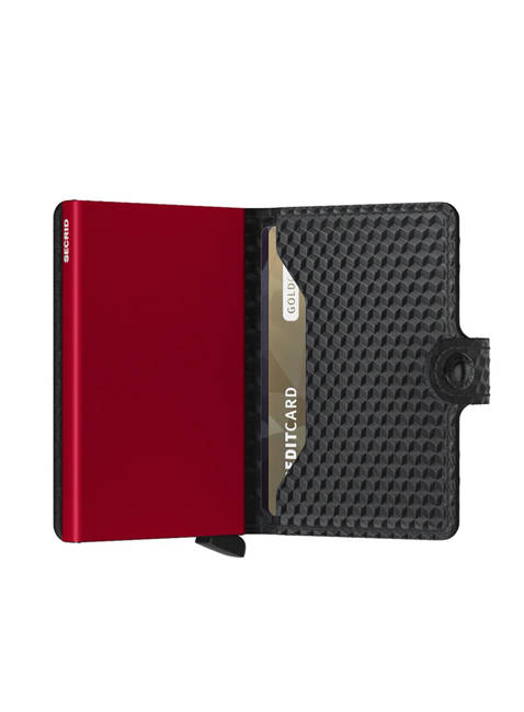 Portfel na karty RFID Secrid Miniwallet Cubic - black / red