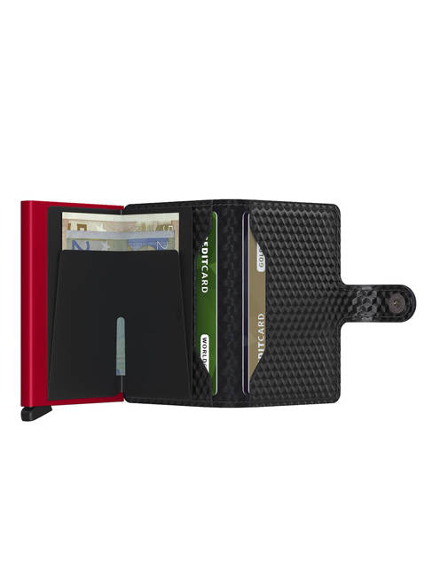 Portfel na karty RFID Secrid Miniwallet Cubic - black / red