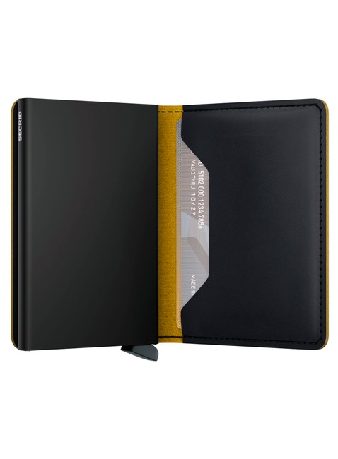 Portfel ochrona RFID Secrid Slimwallet Matte - black / ochre