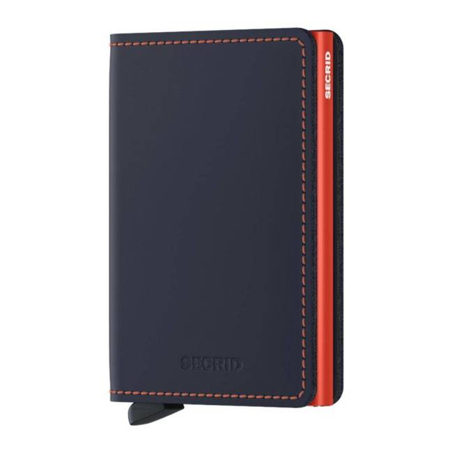 Portfel ochrona RFID Secrid Slimwallet Matte - nightblue / orange