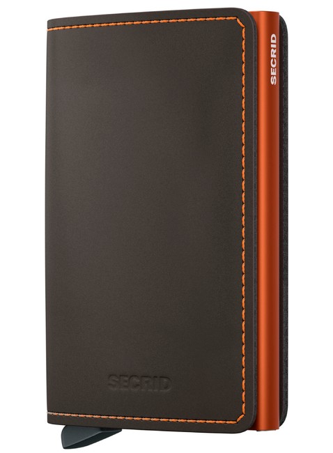 Portfel ochrona RFID Secrid Slimwallet Matte - truffle / orange