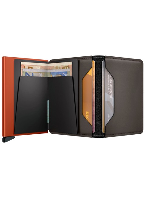 Portfel ochrona RFID Secrid Slimwallet Matte - truffle / orange