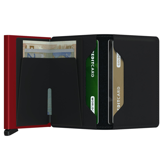 Portfel ochrona RFID Secrid matte Slimwallet - black / red